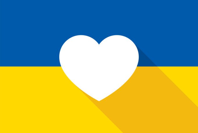 Ukrainas flagga med hjärta