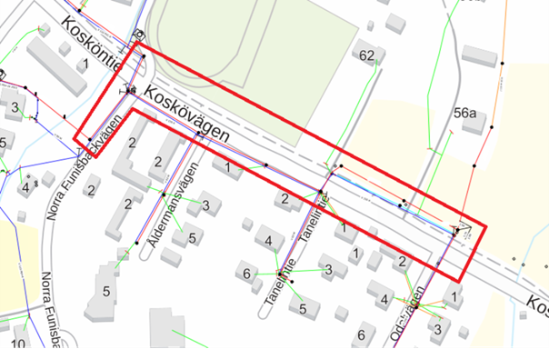 Karta över Koskövägen