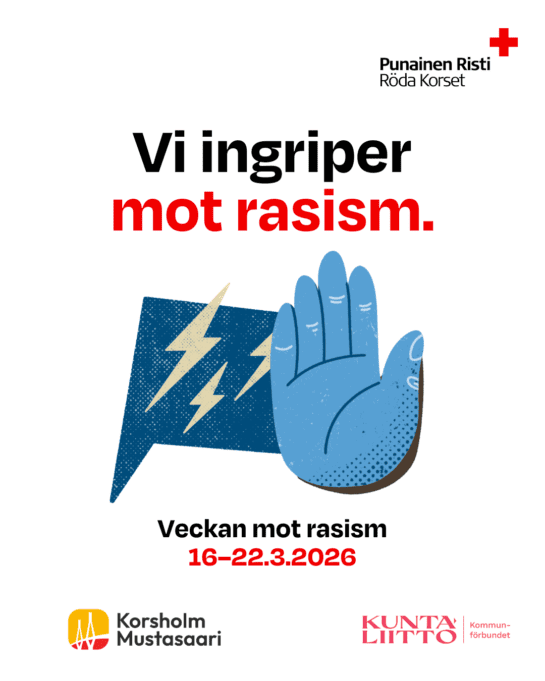 Affisch med texten Vi ingriper mot rasism